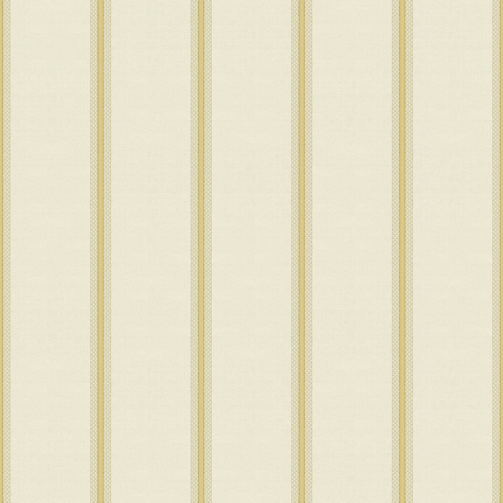 Classic Italian Fascia Vintage Stripe Wallpaper - Silver Gold - Galerie - 25763 - Premier Wallcovering