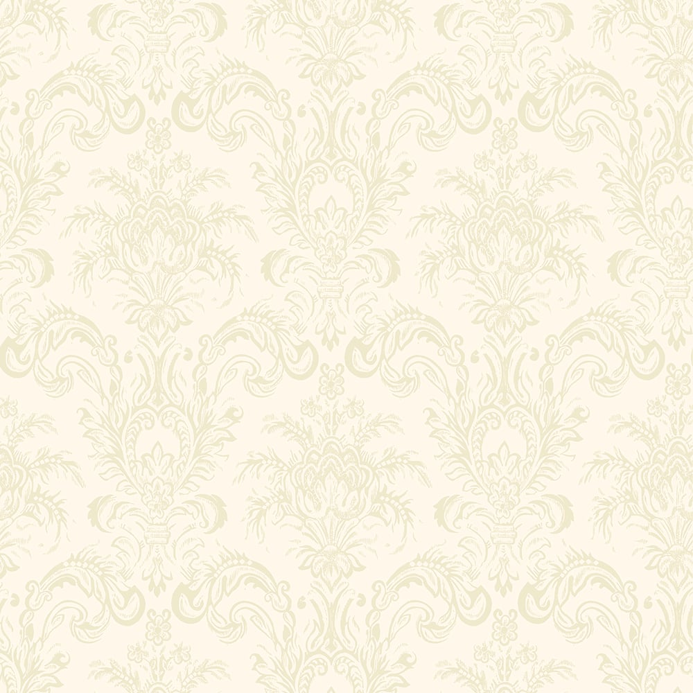 Classic Italian Scrolling Damask Wallpaper - Ivory - Galerie - 23610 - Premier Wallcovering