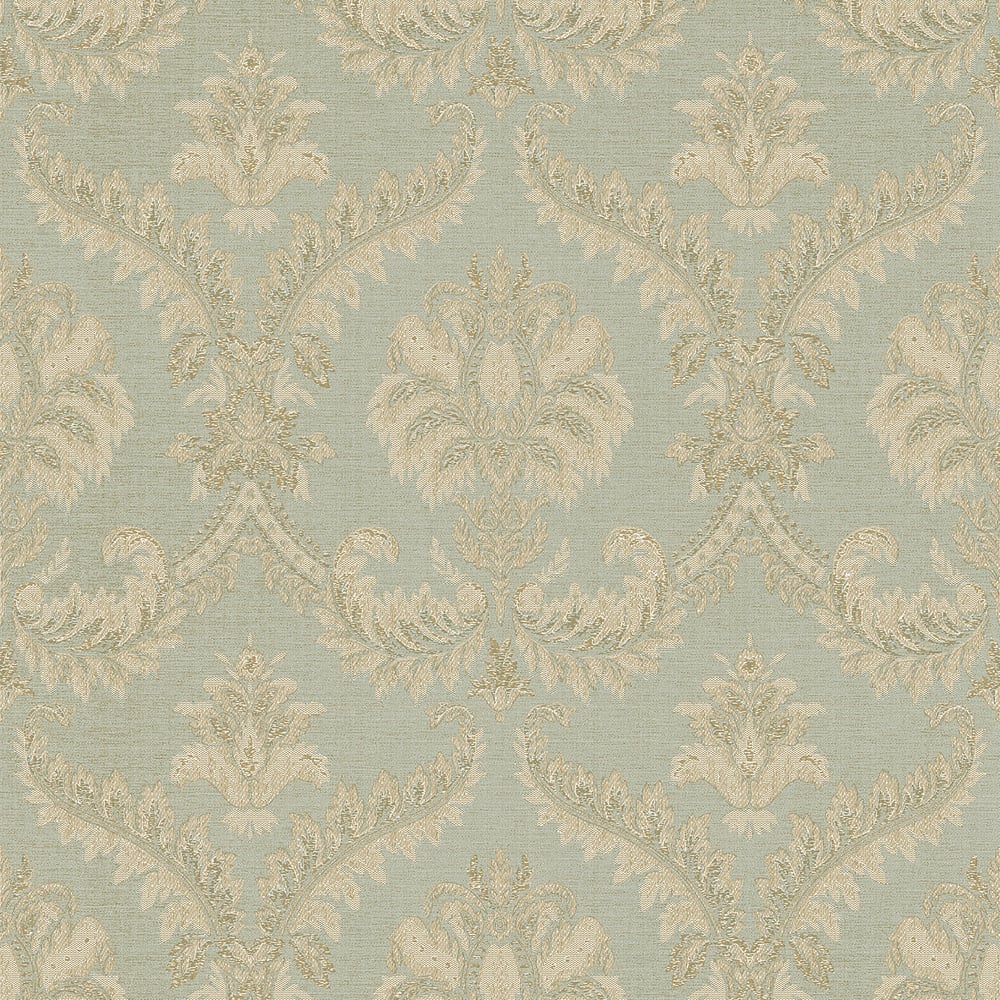 Classic Italian Traditional Damask Wallpaper - Powder Blue/Beige - Galerie - 23605 - Premier Wallcovering