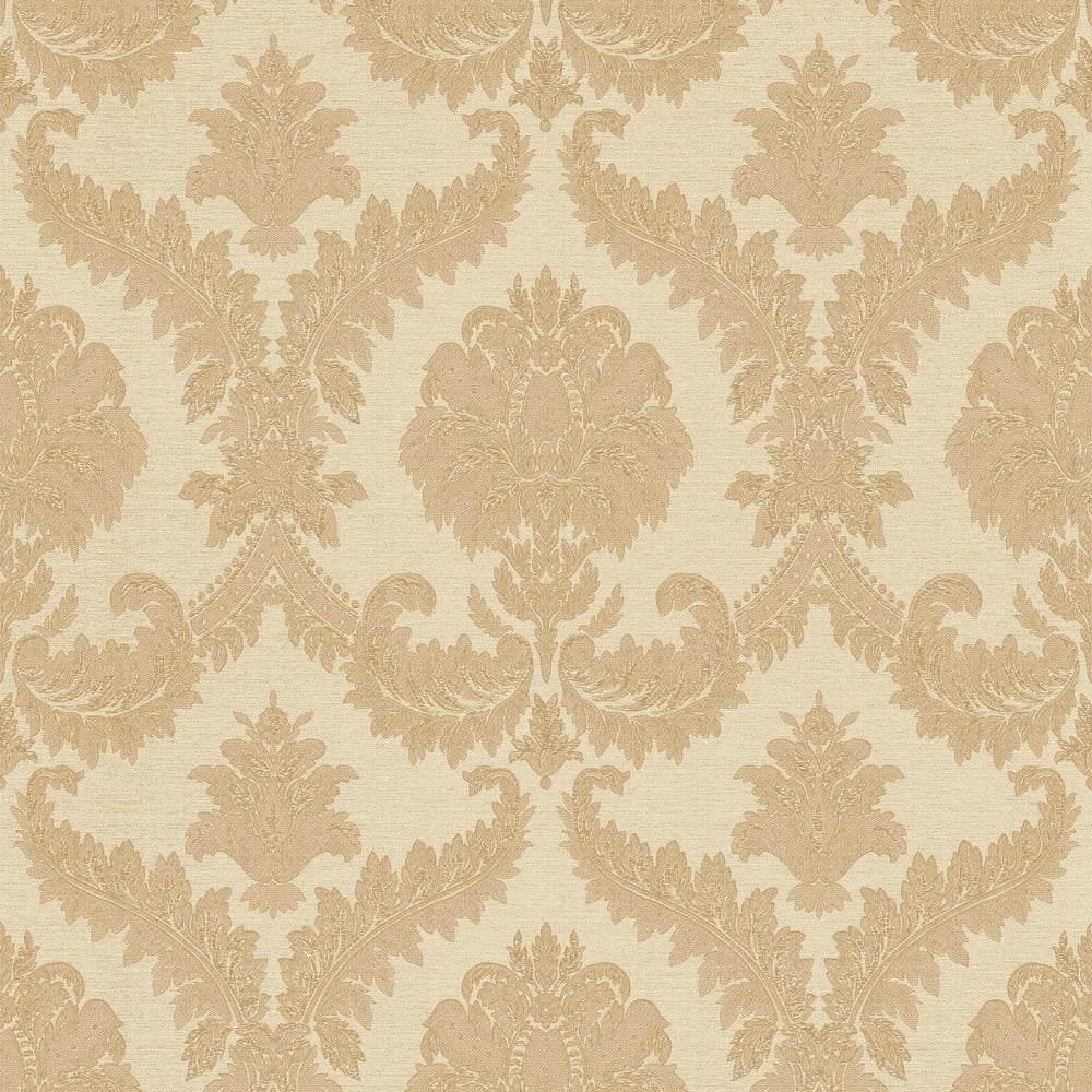 Classic Italian Traditional Damask Wallpaper - Sand - Galerie - 25728 - Premier Wallcovering