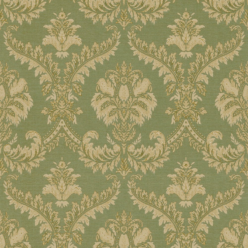 Classic Italian Traditional Damask Wallpaper - Green/Beige - Galerie - 23607 - Premier Wallcovering
