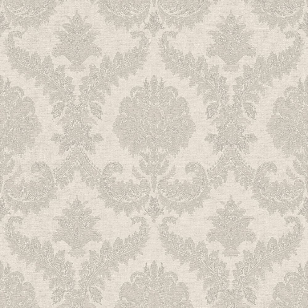 Classic Italian Traditional Damask Wallpaper - Silver - Galerie - 23601 - Premier Wallcovering