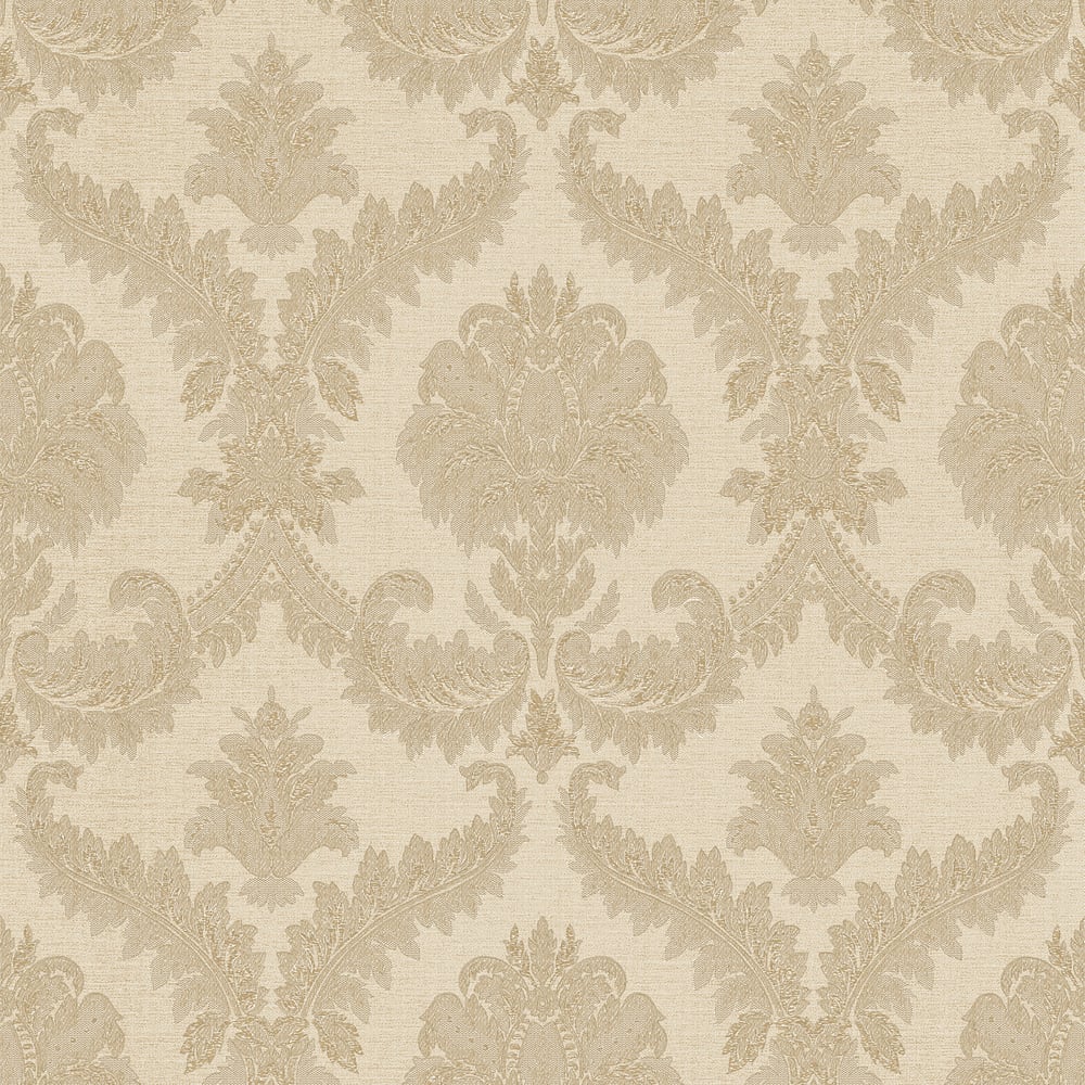 Classic Italian Traditional Damask Wallpaper - Beige - Galerie - 25722 - Premier Wallcovering