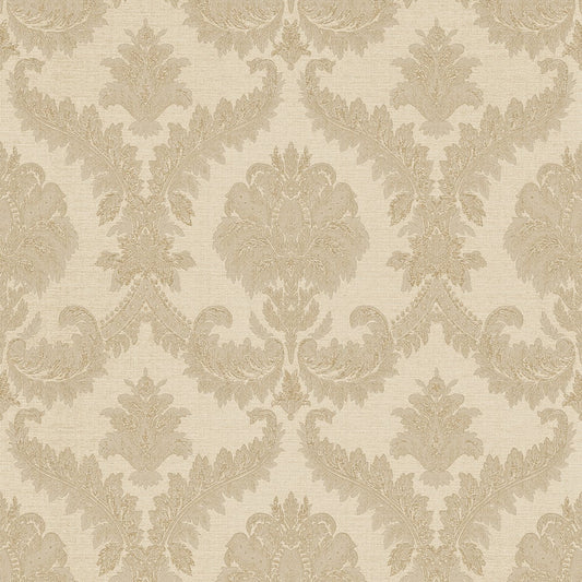 Classic Italian Traditional Damask Wallpaper - Beige - Galerie - 25722 - Premier Wallcovering