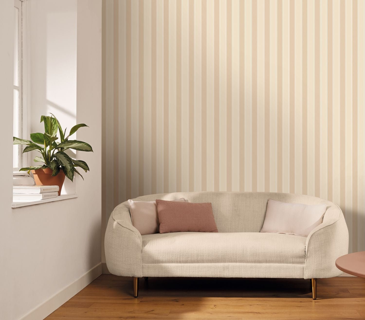 Classic Lines Wallpaper - Beige - Caselio - 106731020 - Premier Wallcovering