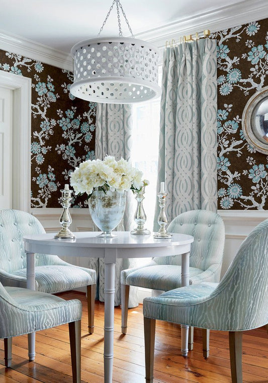 Claudette Wallpaper - Navy - Thibaut - T10813 - Premier Wallcovering