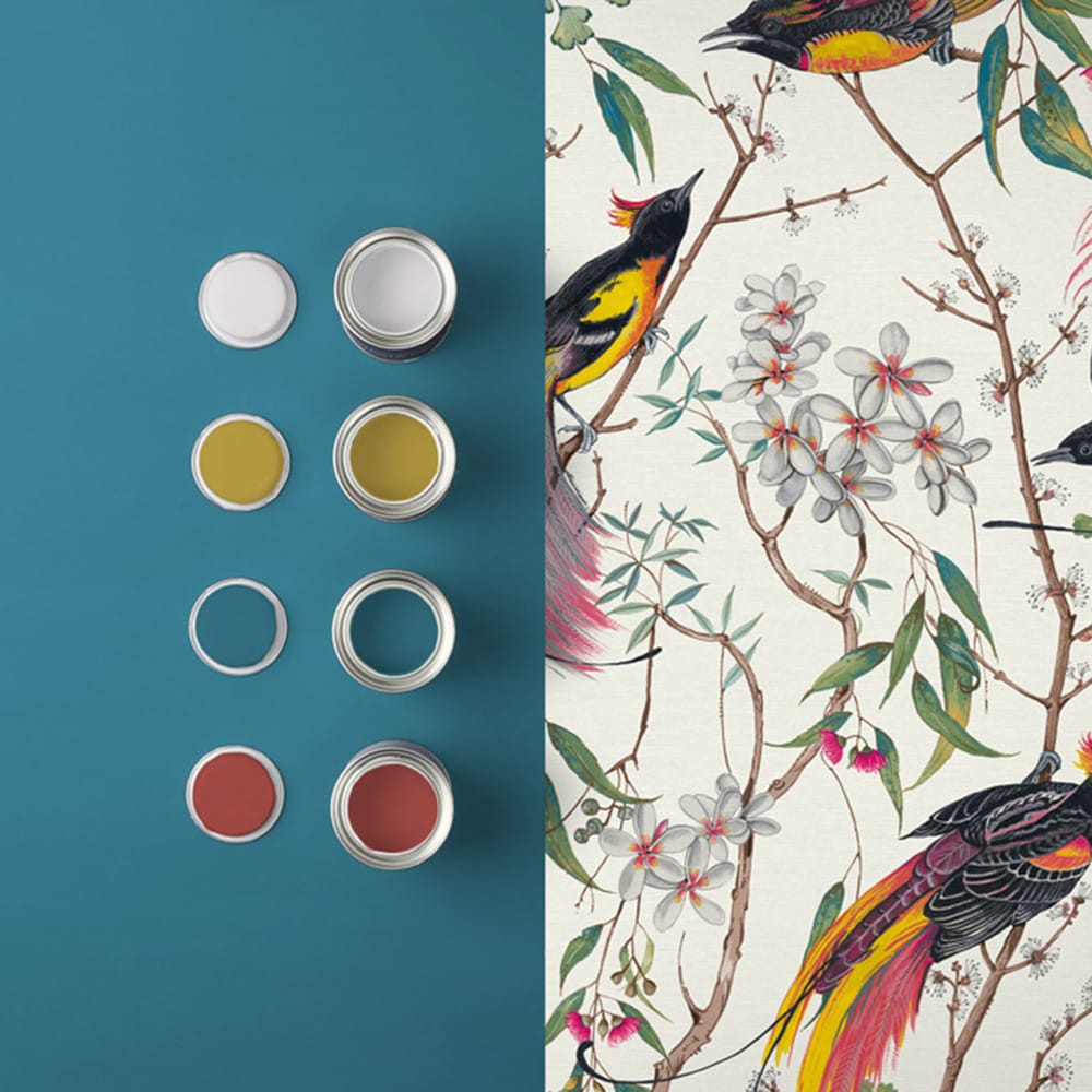 Clavering Birds Day Wallpaper - Multi - Graham & Brown - 121448 - Premier Wallcovering