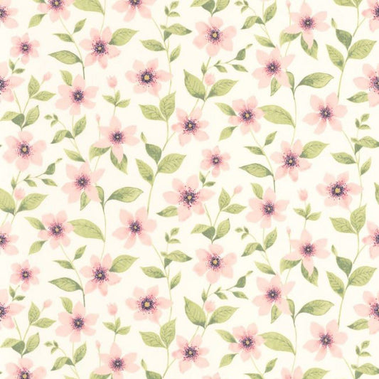 Clematites Gardens Wallpaper - Rose Anglais - Casadeco - 87644352 - Premier Wallcovering