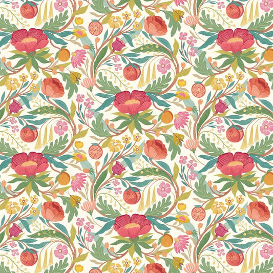 Clementine Wallpaper - Lipstick & Olive - Ohpopsi - RON50145W - Premier Wallcovering