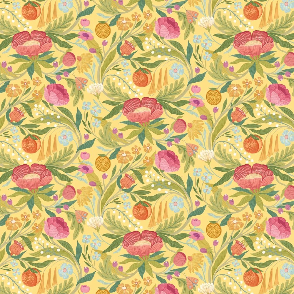 Clementine Wallpaper - Marigold - Ohpopsi - RON50146W - Premier Wallcovering