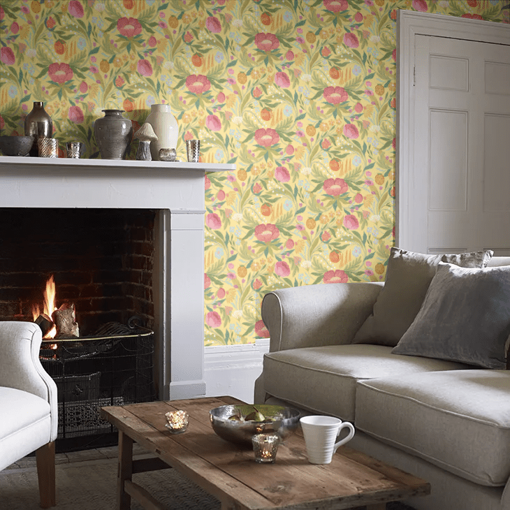 Clementine Wallpaper - Marigold - Ohpopsi - RON50146W - Premier Wallcovering