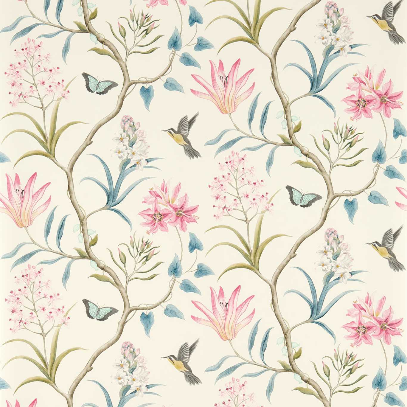 Clementine Wallpaper - Dusky Pink - DVOY213386 - Sanderson - Premier Wallcovering