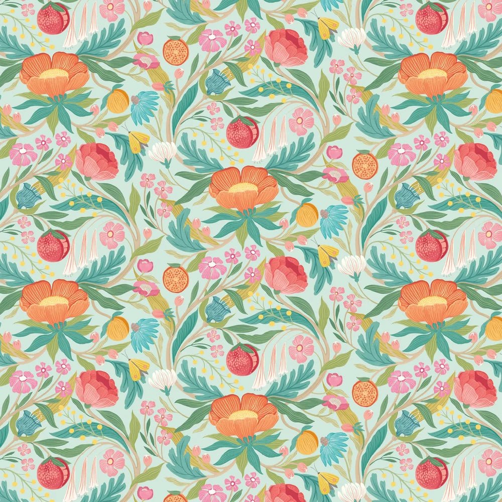 Clementine Wallpaper - Seafoam Mix - Ohpopsi - RON50147W - Premier Wallcovering