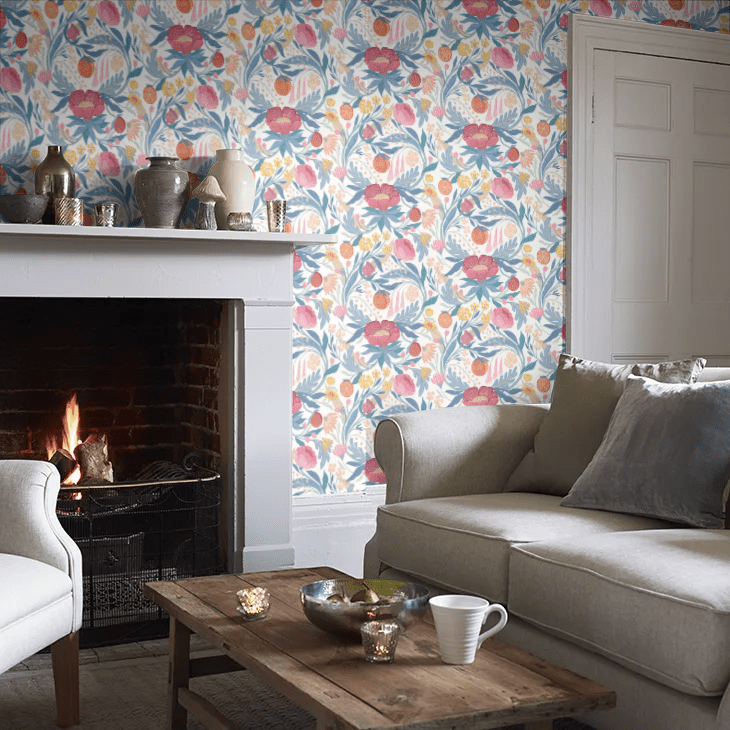 Clementine Wallpaper - Cornflower - Ohpopsi - RON50149W - Premier Wallcovering