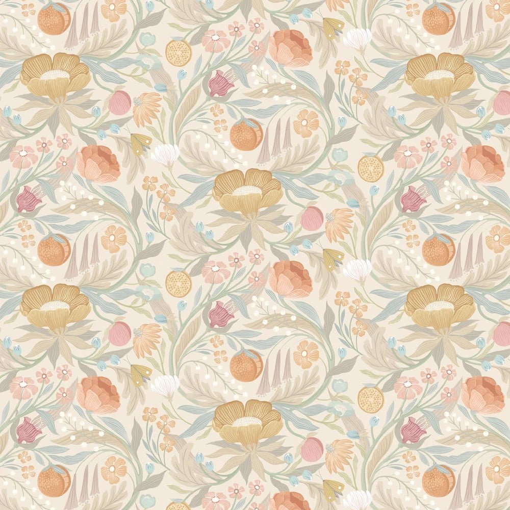 Clementine Wallpaper - Chalk & Parchment - Ohpopsi - RON50151W - Premier Wallcovering