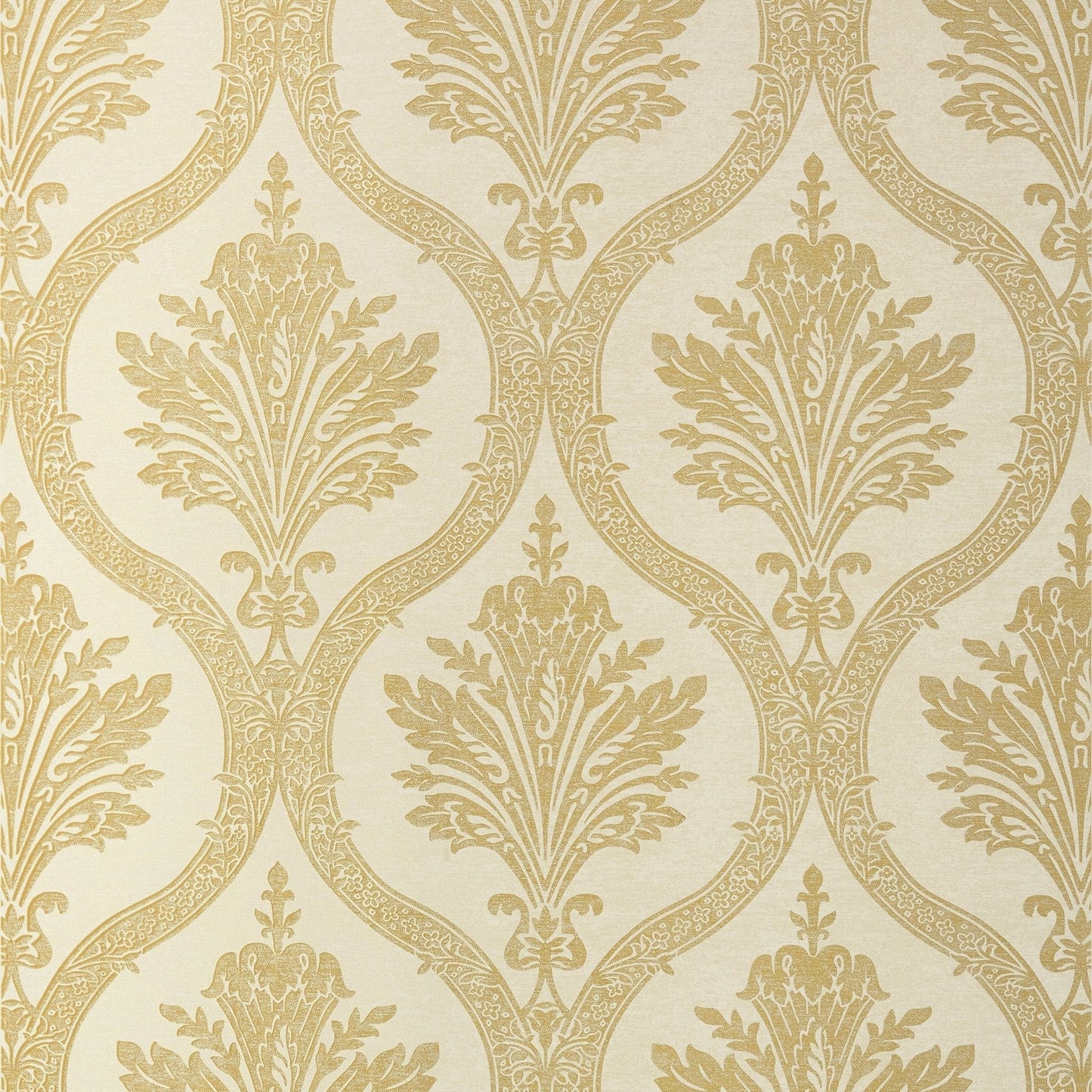 Clessidra Wallpaper - Metallic Gold on Cream - Thibaut - T89159 - Premier Wallcovering