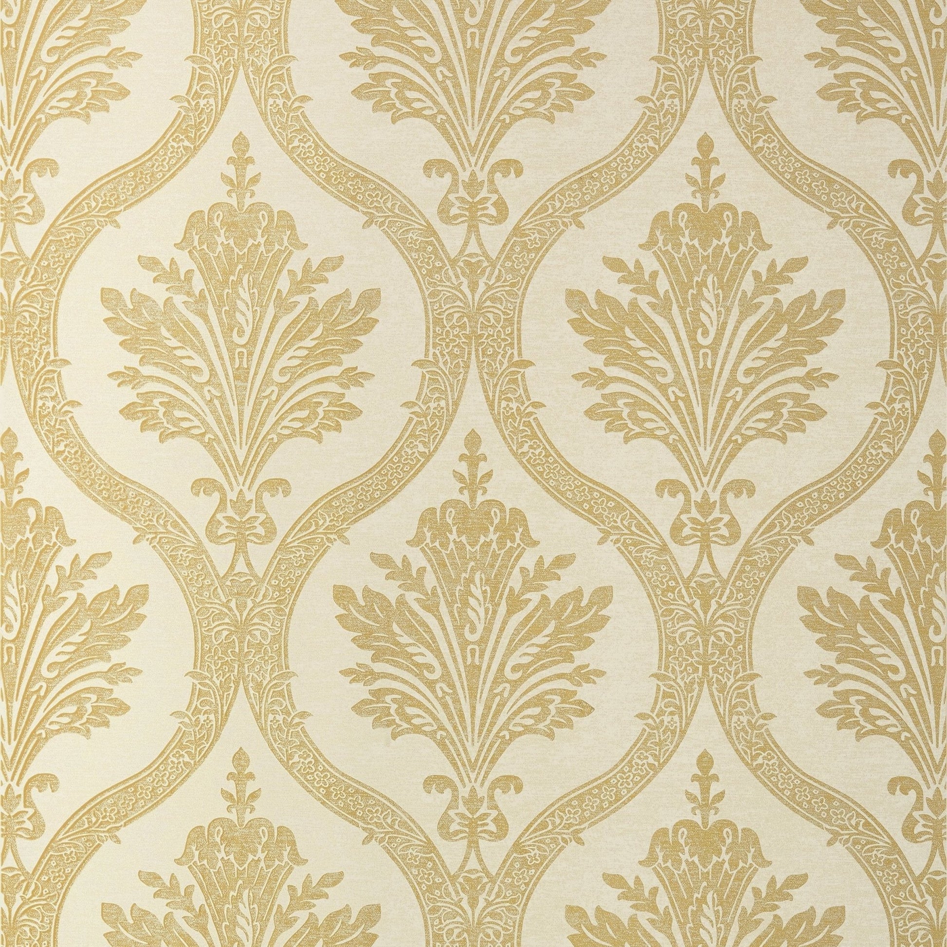 Clessidra Wallpaper - Metallic Gold on Cream - Thibaut - T89159 - Premier Wallcovering