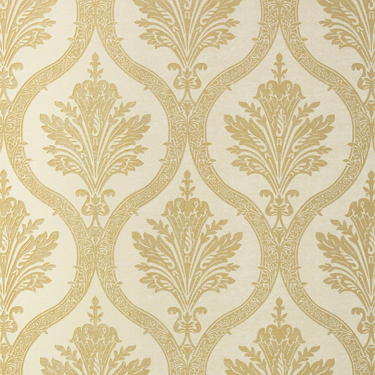 Clessidra Wallpaper - Metallic Gold on Cream - Thibaut - T89159 - Premier Wallcovering
