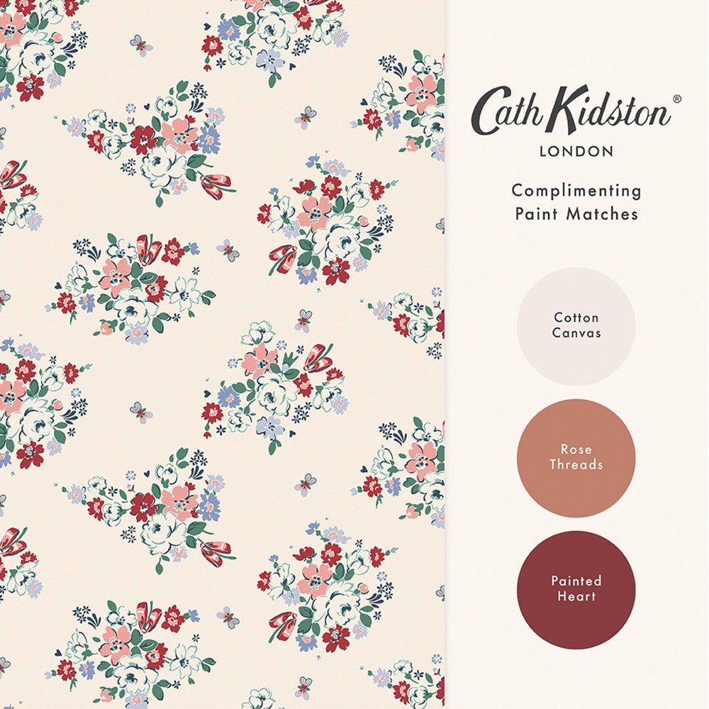 Clifton Floral Wallpaper - Cream - 125509 - Cath Kidston - Premier Wallcovering