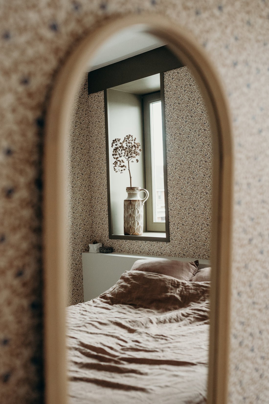 Climbing Rose Wallpaper - Bronze - Summer Gray - Premier Wallcovering