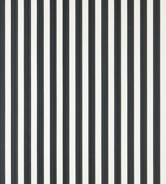 Closet Stripe Wallpaper - Off - Black - 351 - Farrow & Ball - Premier Wallcovering