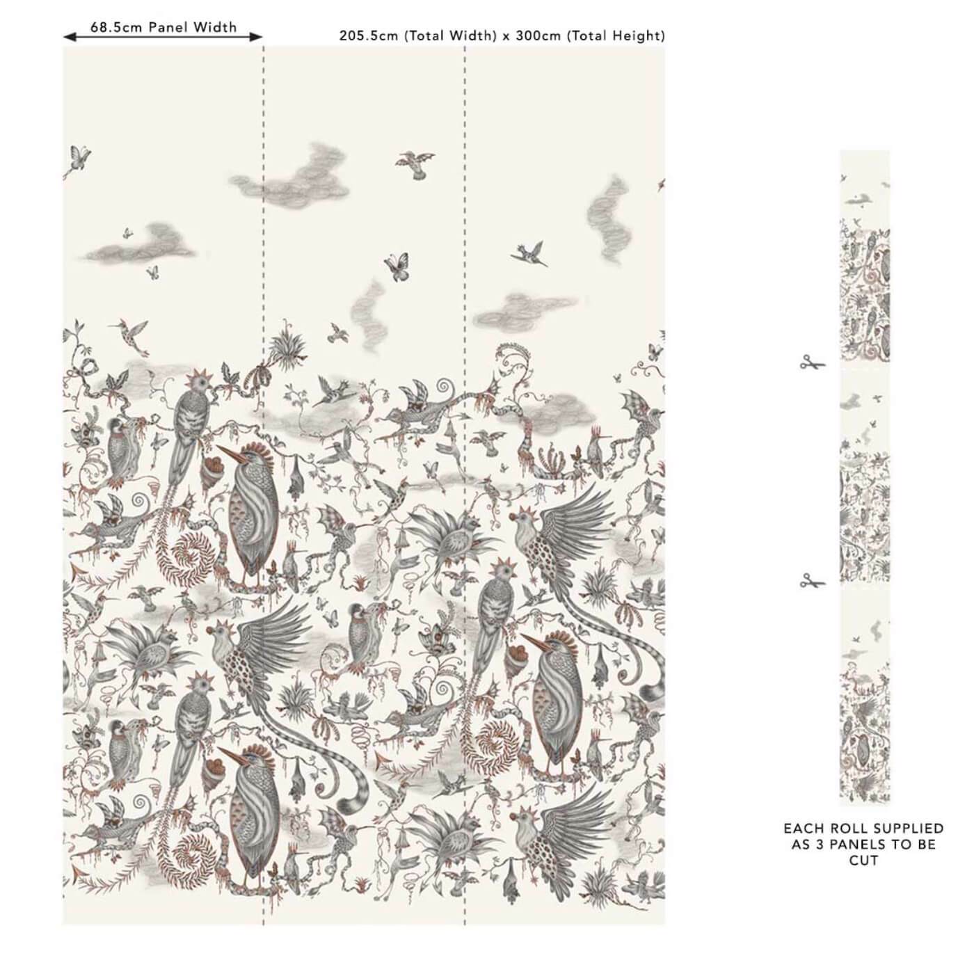 Cloud Forest Wallpaper - Ivory - Clarke & Clarke - Emma J Shipley - W0200/01 - Premier Wallcovering