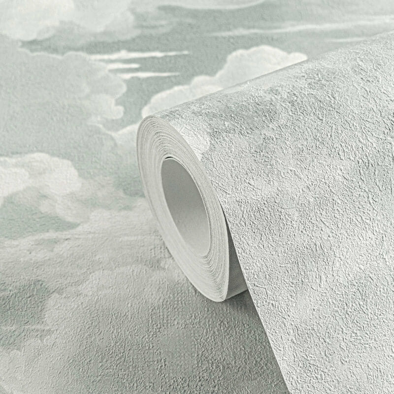 Cloud Motif Wallpaper - White/Grey - Michalsky Living - 39985-1 - Premier Wallcovering