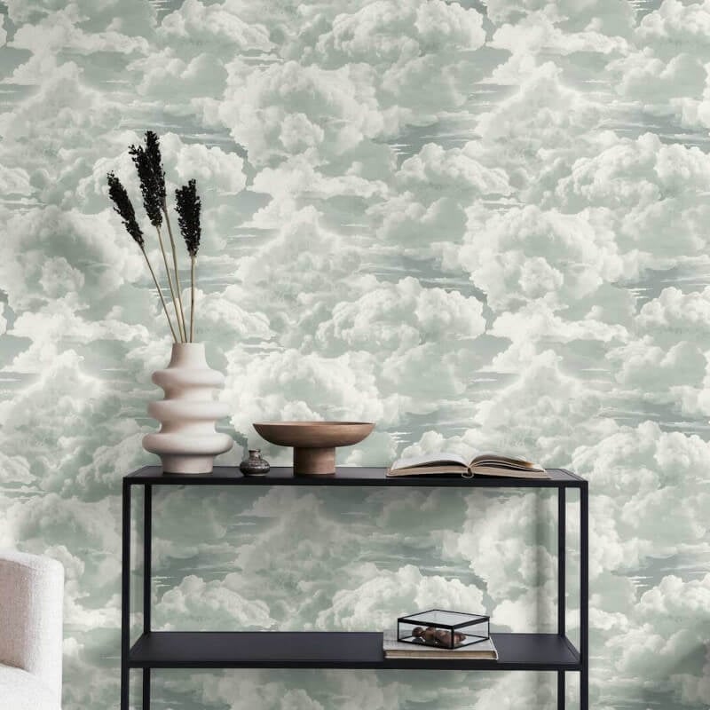 Cloud Motif Wallpaper - White/Grey - Michalsky Living - 39985-1 - Premier Wallcovering