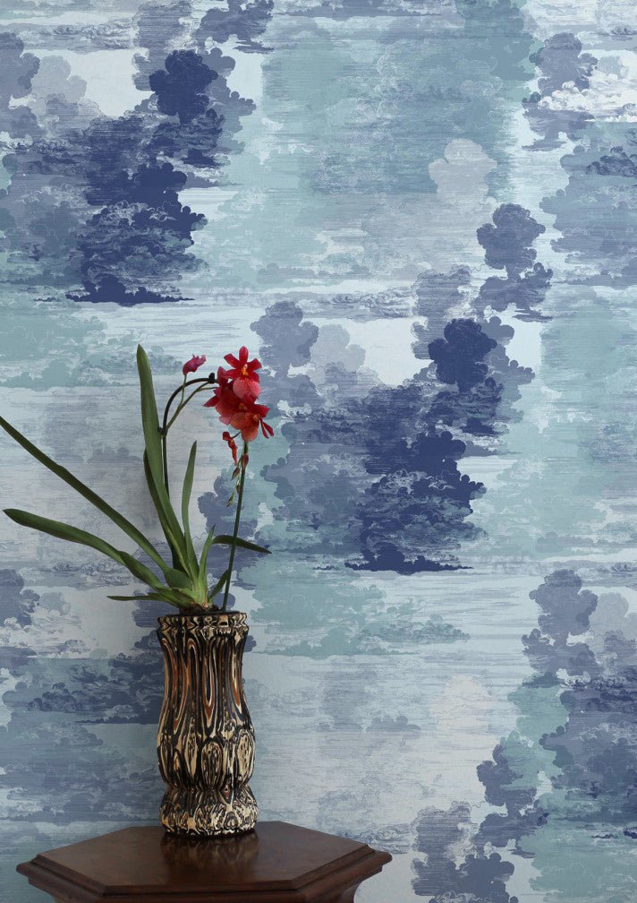 Cloud Toile Wallpaper - Blue - Timorous Beasties - TB/CTOIL/MICA/06 - Premier Wallcovering