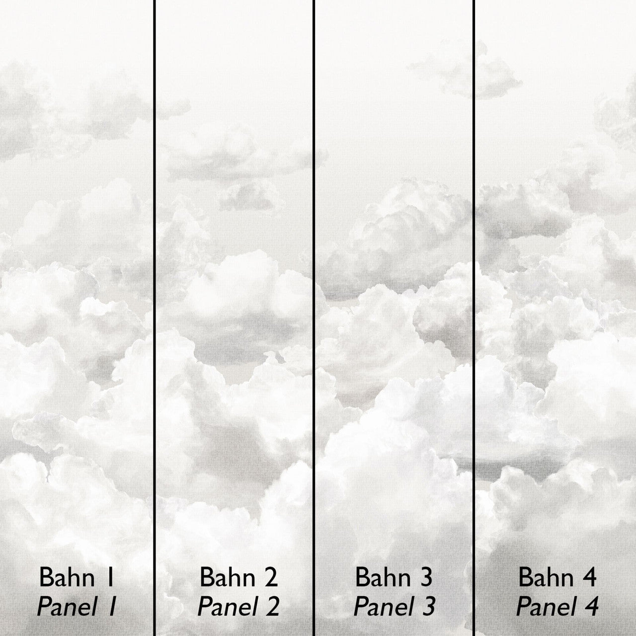 Clouds Crafted Wall Mural - Stone Grey - Hohenberger - 26784 - Premier Wallcovering