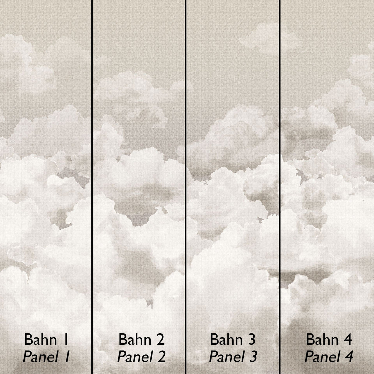 Clouds Crafted Wall Mural - Taupe/ Grey - Hohenberger - 26783 - Premier Wallcovering