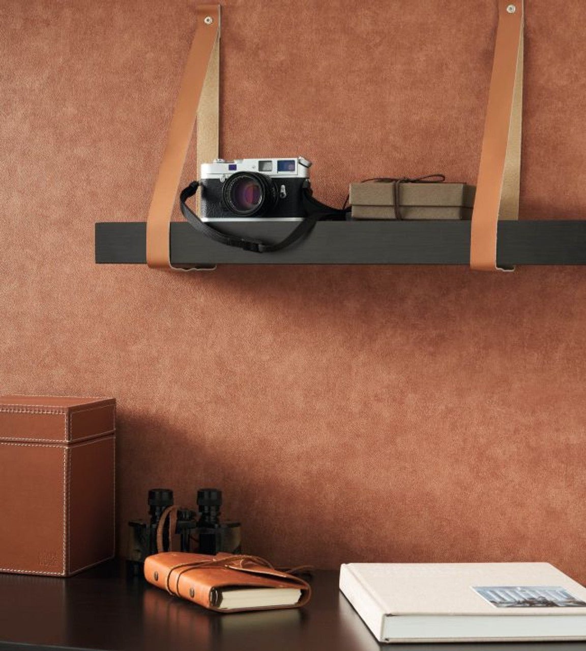 Club Leathers Wallpaper - Terre Cuite - Casadeco - 87132718 - Premier Wallcovering