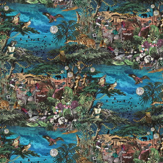 Club Safari Wallpaper - Lagoon - Brand McKenzie - BMGI006/01A - Premier Wallcovering