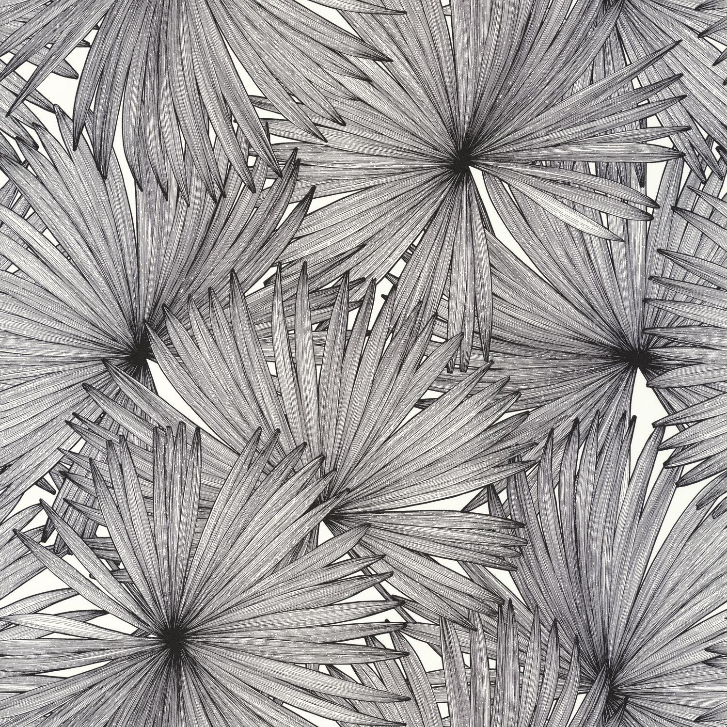 Coconut Wallpaper - Noir Blanc - Caselio - 101249000 - Premier Wallcovering