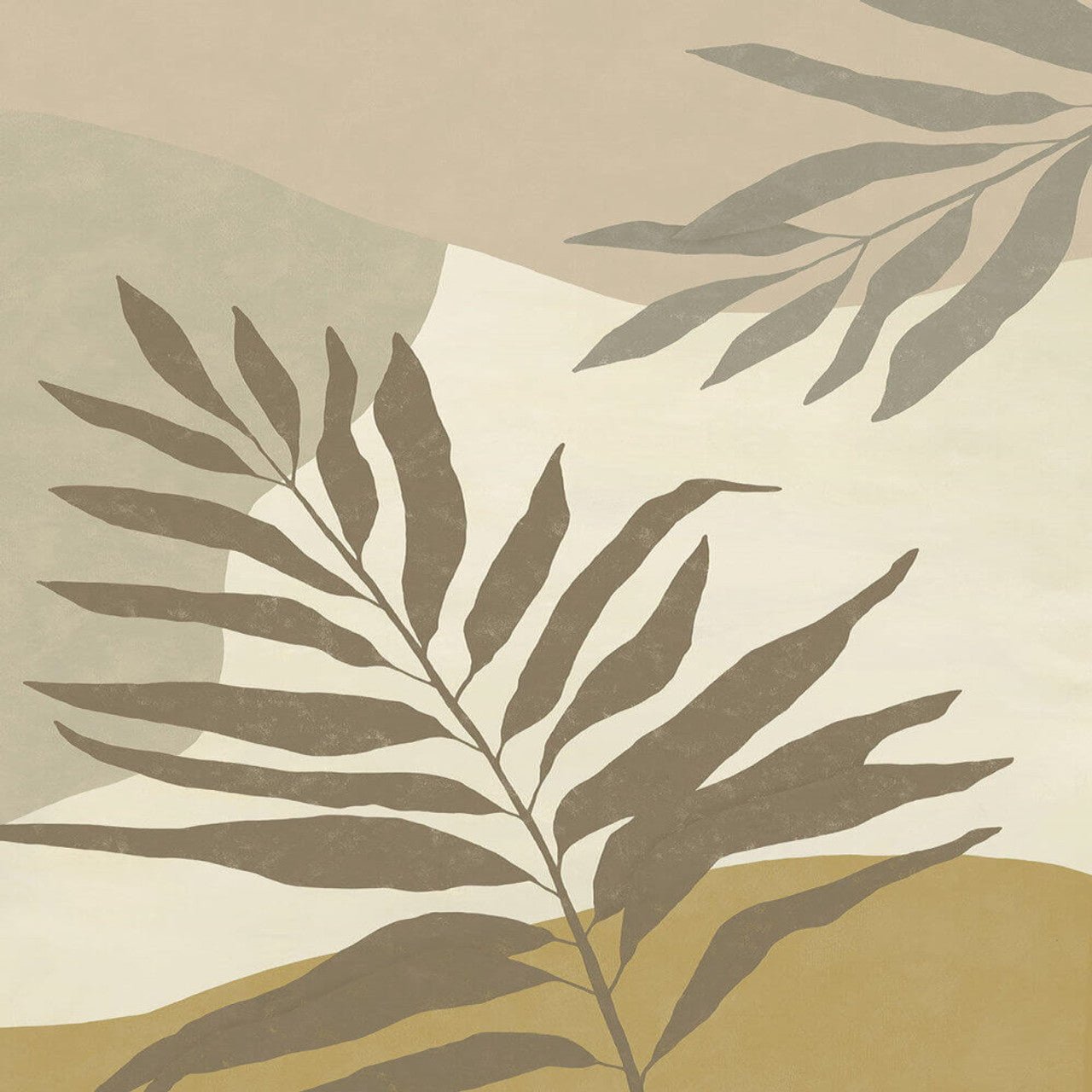 Collage Leaf Twist Mural Wallpaper - Olive - Eijffinger - 318074 - Premier Wallcovering