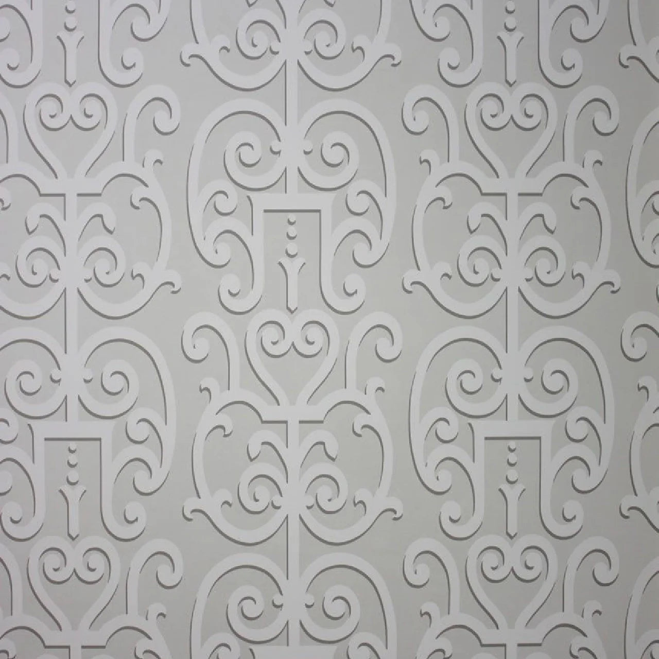 Colleoni Vinyl Wallpaper - Silver/White - Osborne & Little - W6335-01 - Premier Wallcovering