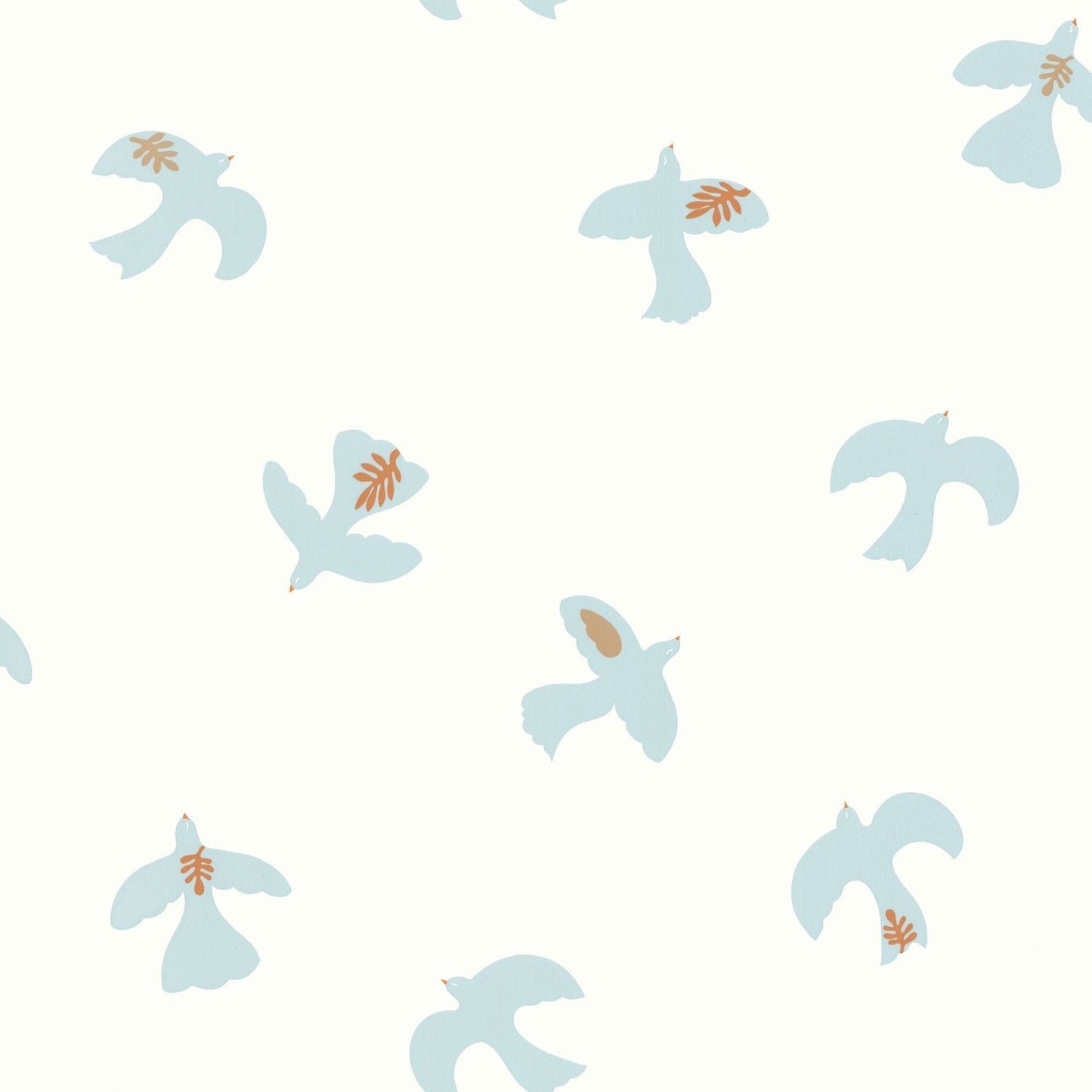 Colombe Wallpaper - Blanc Bleu Ciel - Caselio - 104500678 - Premier Wallcovering