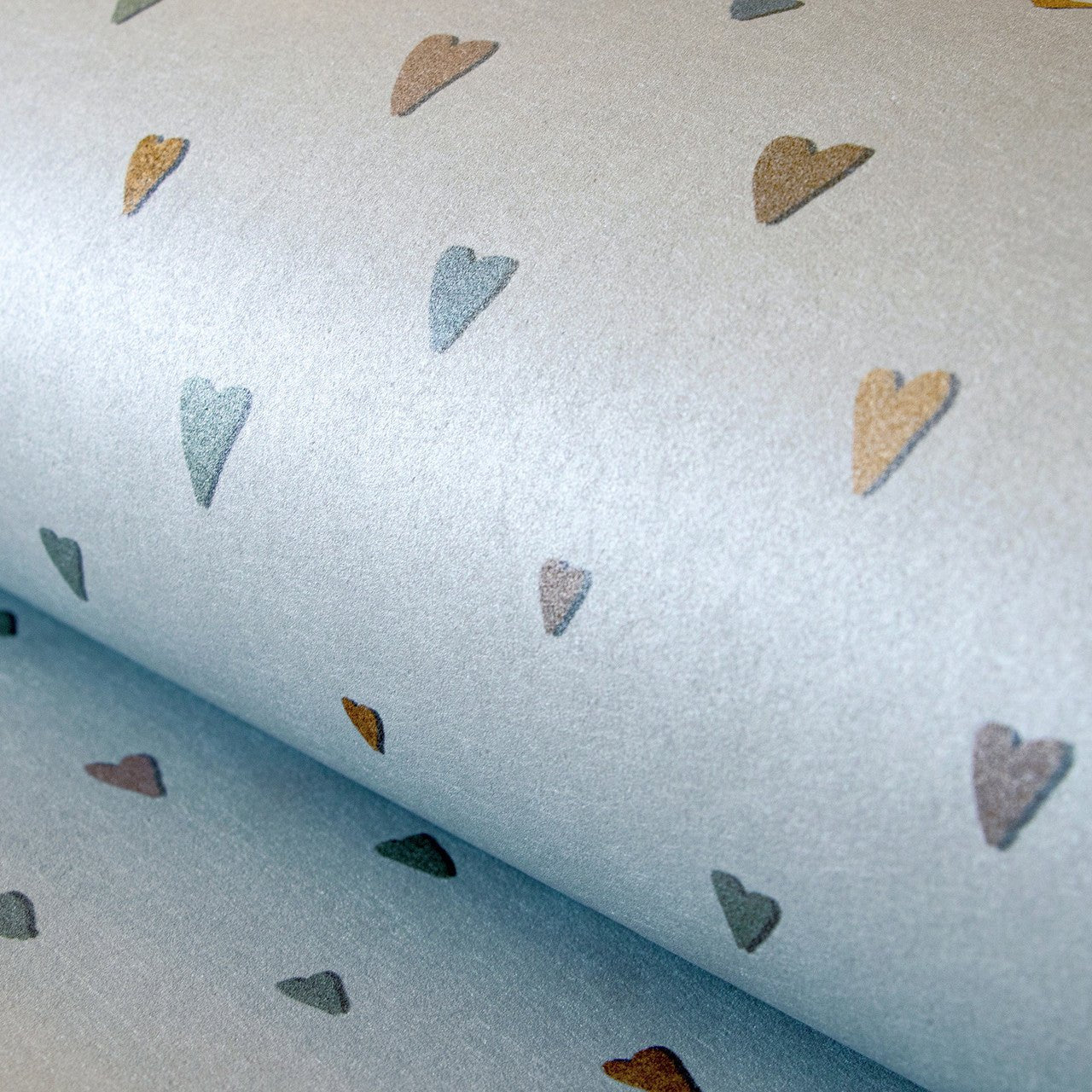 Colored Hearts Great Kids Wallpaper - Light Blue - Hohenberger - 26815 - Premier Wallcovering
