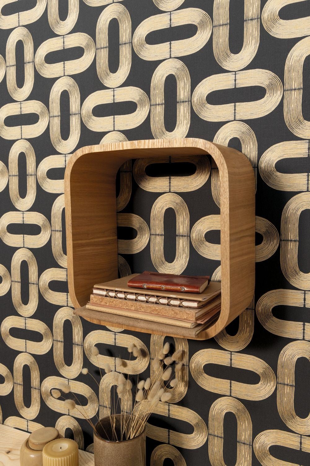 Comete Wallpaper - Noir Dore - Caselio - 104239219 - Premier Wallcovering