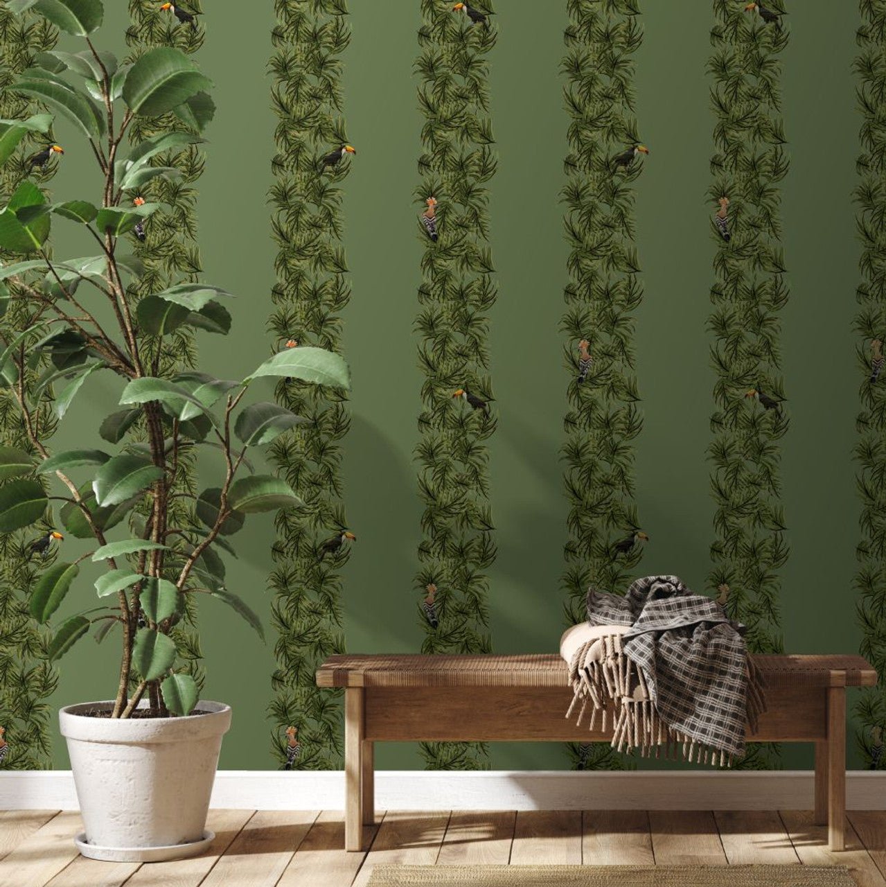Compala Eden Wallpaper - Green - Ted Baker - 13135 - Premier Wallcovering