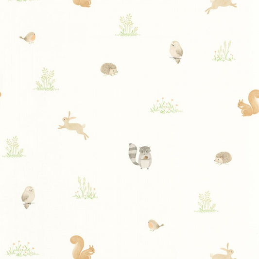 Companions Of The Forest Once Upon A Time Wallpaper - Vert Amande - Casadeco - 88257024 - Premier Wallcovering