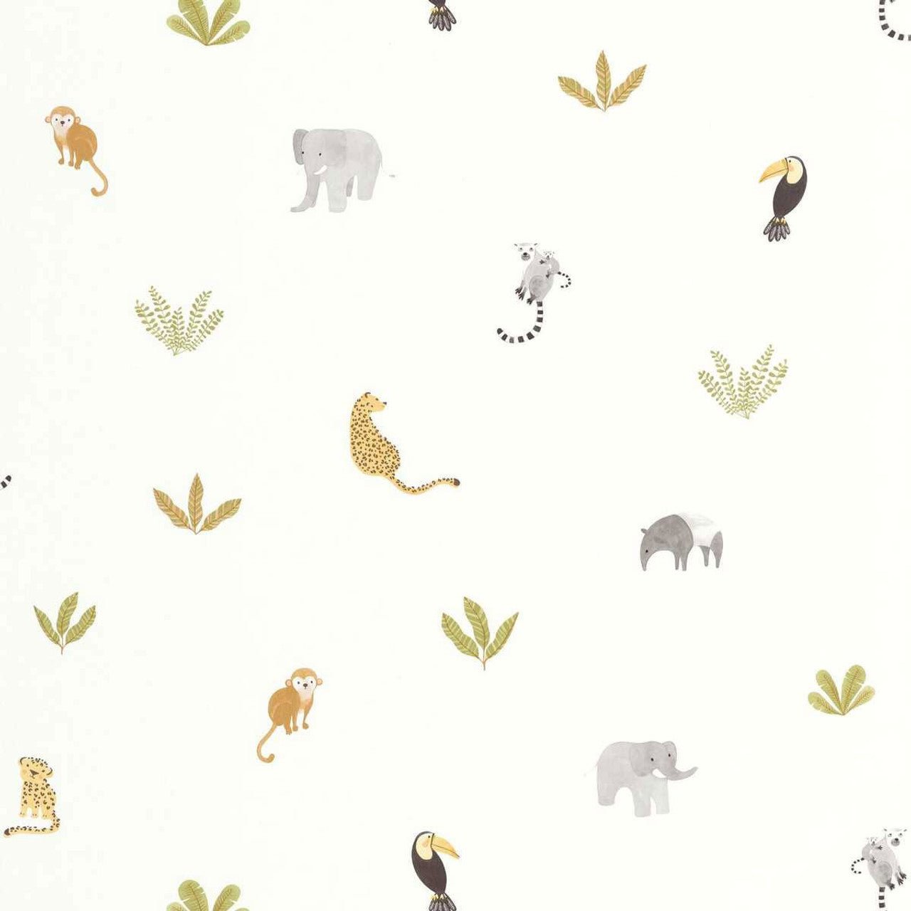 Companions Of The Jungle Once Upon A Time Wallpaper - Vert Feuille - Casadeco - 200777474 - Premier Wallcovering