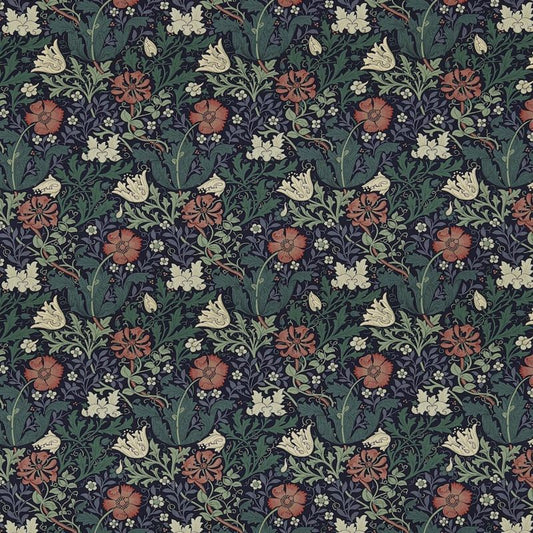 Compton Fabric - Terracotta/Multi - Morris & Co - DJA196201 - Premier Wallcovering