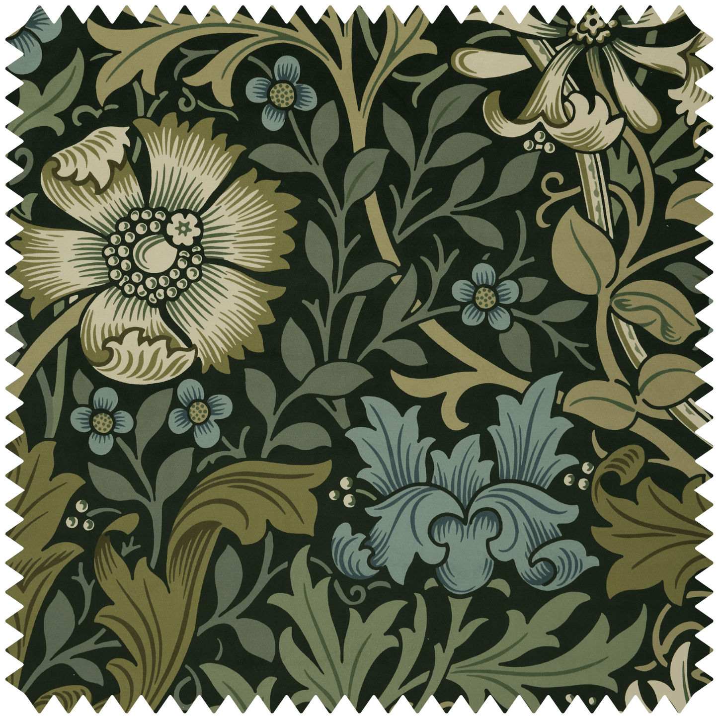Compton Magna Velvet Fabric - Verde - House of Hackney - 1 - FA - CMM - VE - VER - XXX - XXX - Premier Wallcovering