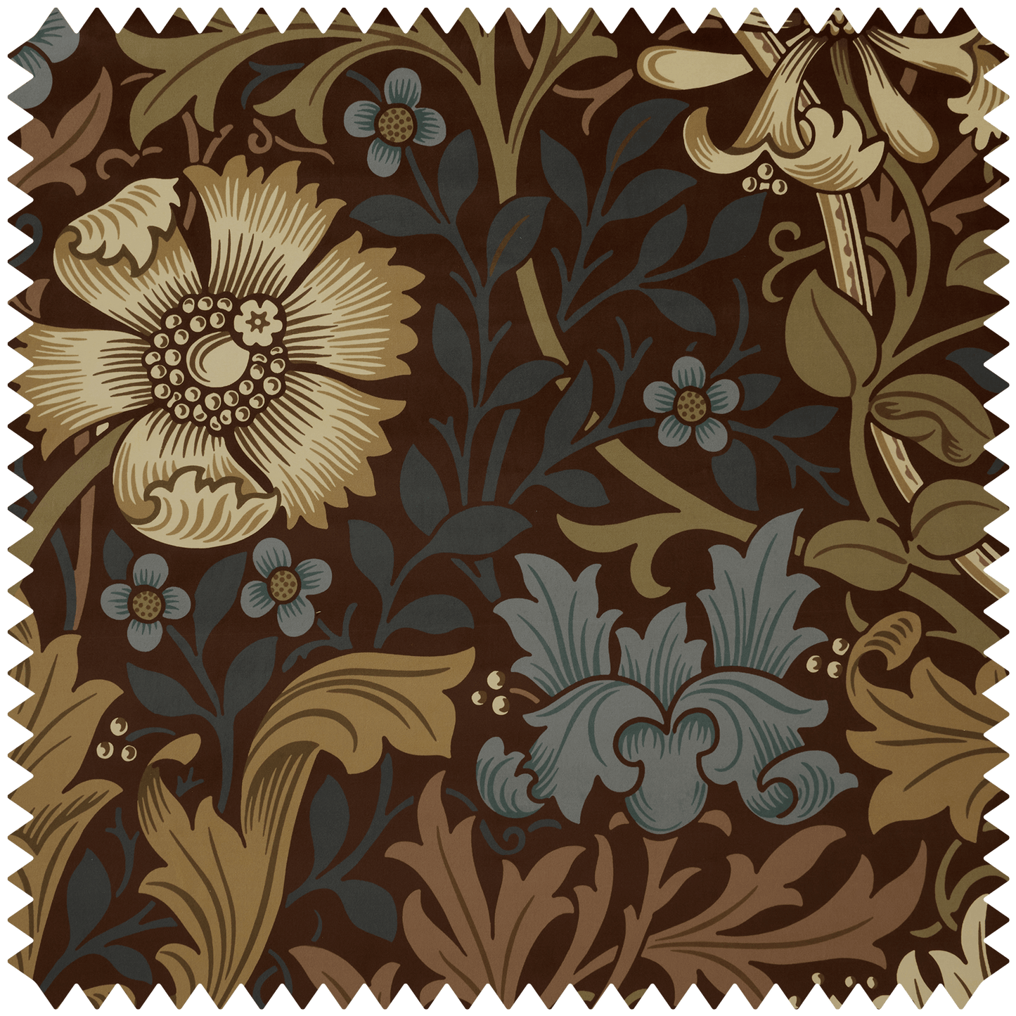 Compton Magna Velvet Fabric - Bark - House of Hackney - 1 - FA - CMM - VE - CDR - XXX - XXX - Premier Wallcovering