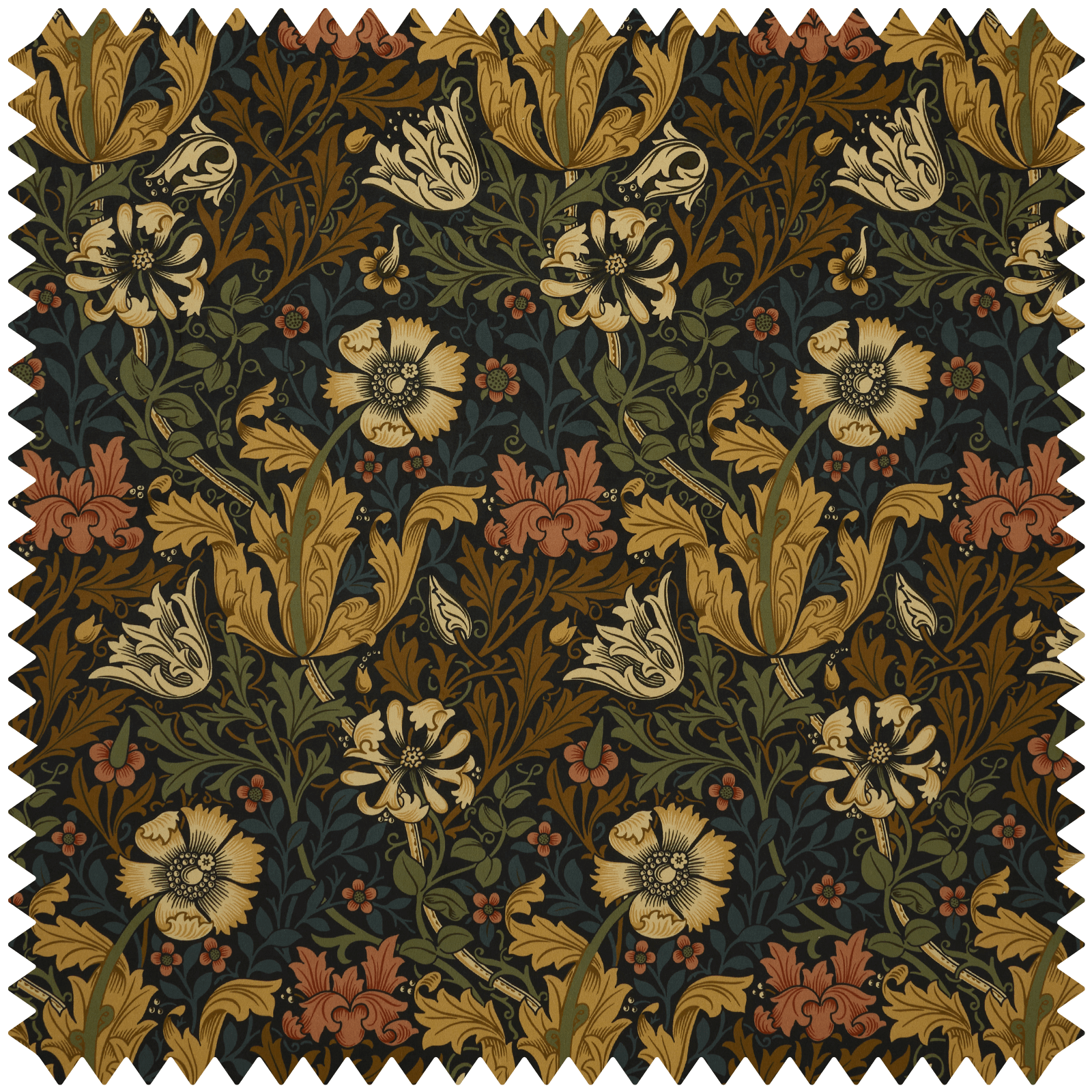 Compton Velvet Fabric - Midnight - House of Hackney - 1 - FA - COM - VE - MID - XXX - XXX - Premier Wallcovering