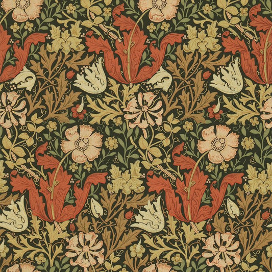 Compton Wallpaper - Brown/Orange - Morris & Co - 210420 - Premier Wallcovering