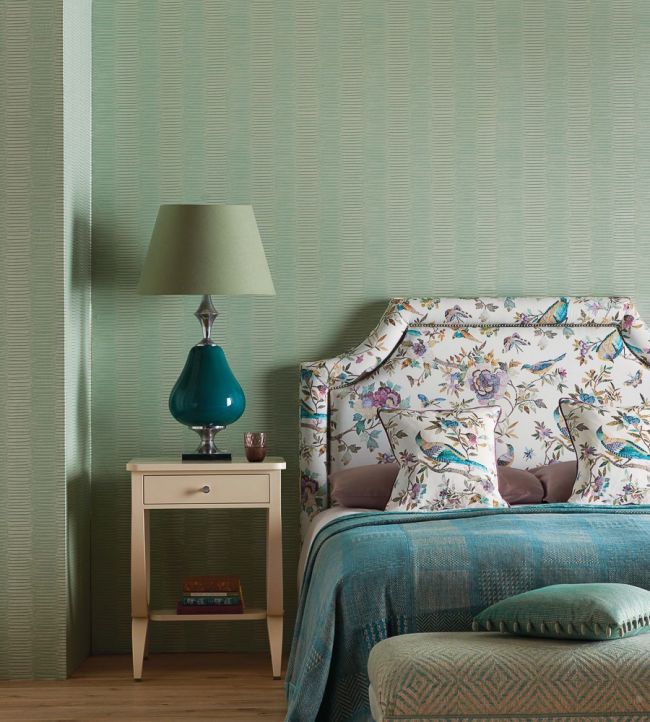 Concertina Wallpaper - Blue - Nina Campbell - NCW4275-02 - Premier Wallcovering