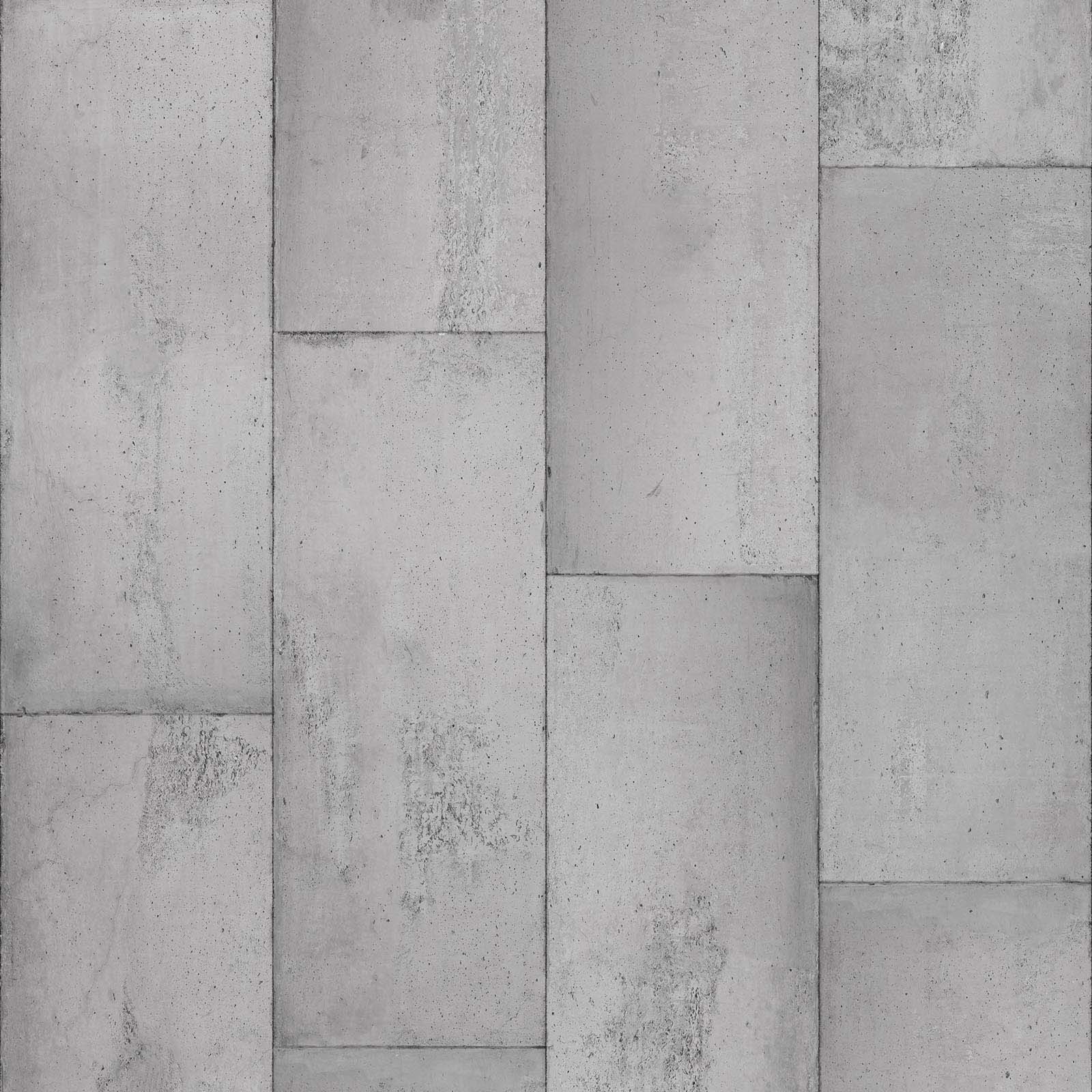Concrete Large Tiles Wallpaper - Silver - NLXL - CON - 01 - Premier Wallcovering