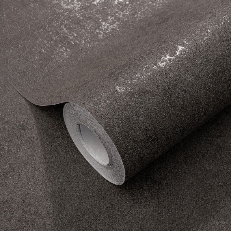 Concrete Texture Metallic Wallpaper - Dark Grey - Elle Decoration - 10438 - 37 - Premier Wallcovering